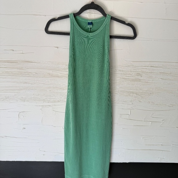 GAP High Neck Ribbed Tank Dress | Light Green | XS - Picture 2 of 6